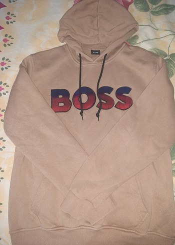 (Premium) Boss Marka ithal nakışlı bej rengi sweat - Görsel 3