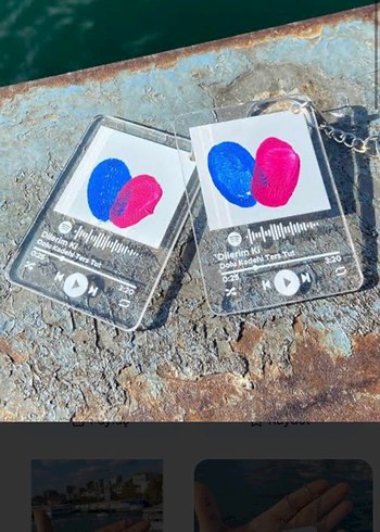 Renkli Baskılı Minimalist Anahtarlık - Görsel 2