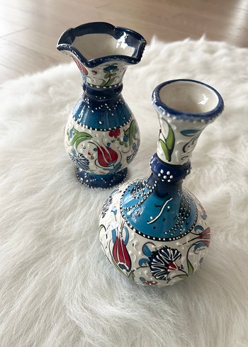 Çini el yapımı Seramik Vazo Seti 2 adet 22 cm - Görsel 4