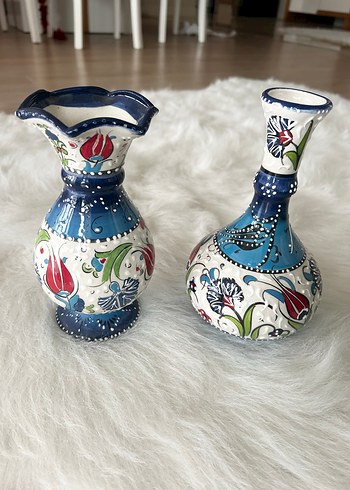 Çini el yapımı Seramik Vazo Seti 2 adet 22 cm - Görsel 2
