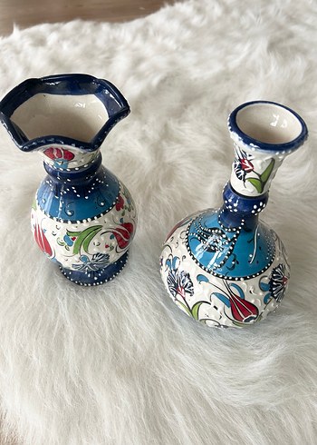 Çini el yapımı Seramik Vazo Seti 2 adet 22 cm - Görsel 3