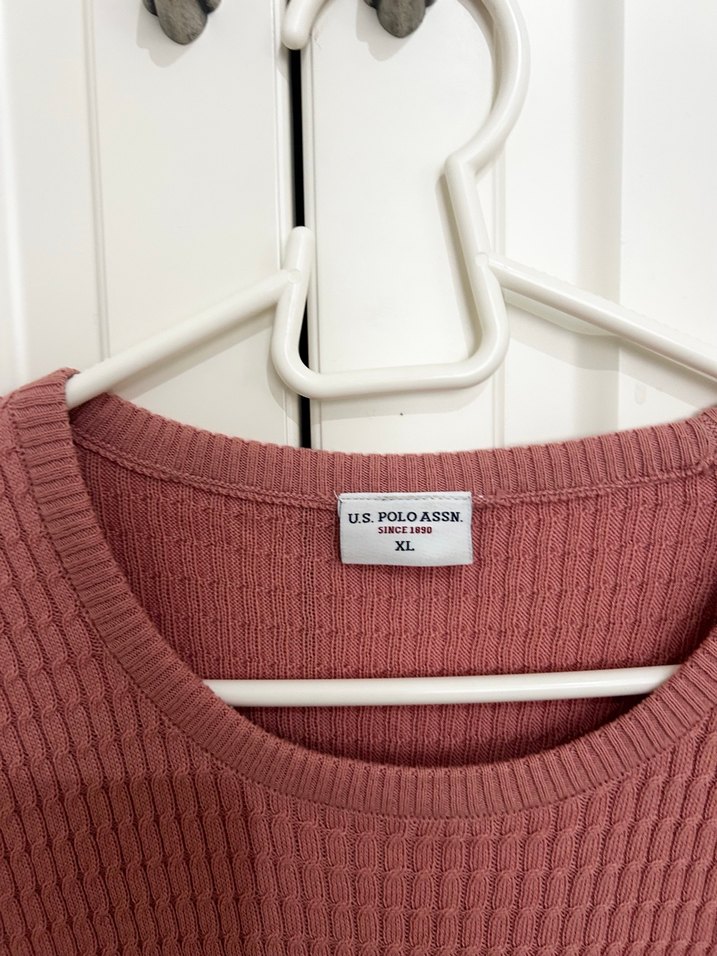 Pembe Oversize Triko Kadın Kazak uspa xl - Görsel 2