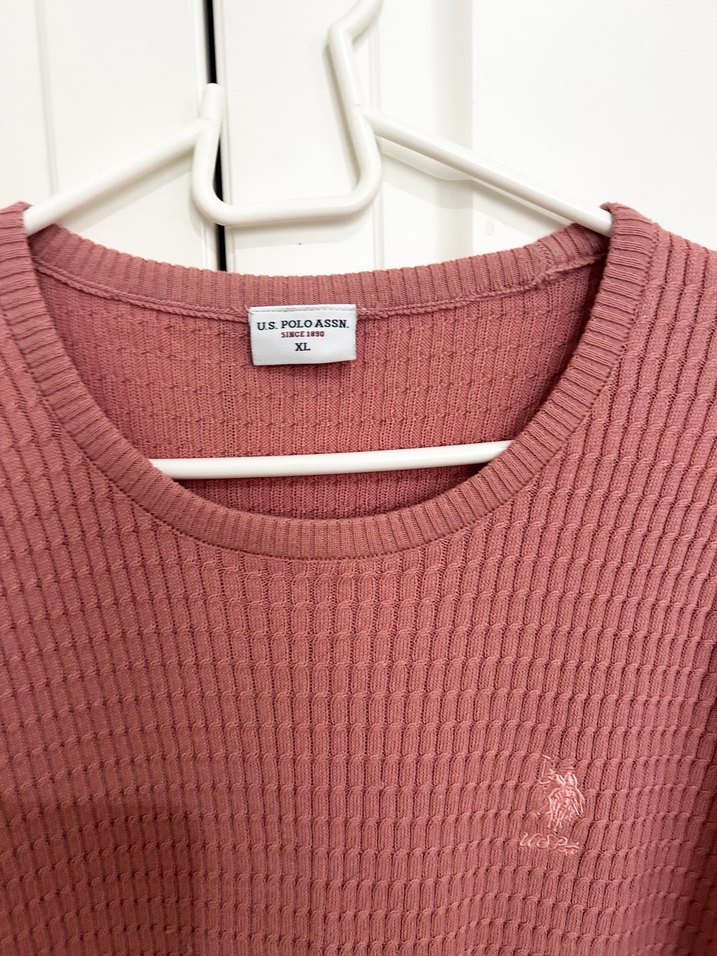 Pembe Oversize Triko Kadın Kazak uspa xl - Görsel 3