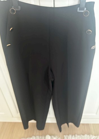 Ekol Kadın Siyah Bol Kesim Midi Kumaş Pantolon 44 beden - Görsel 2