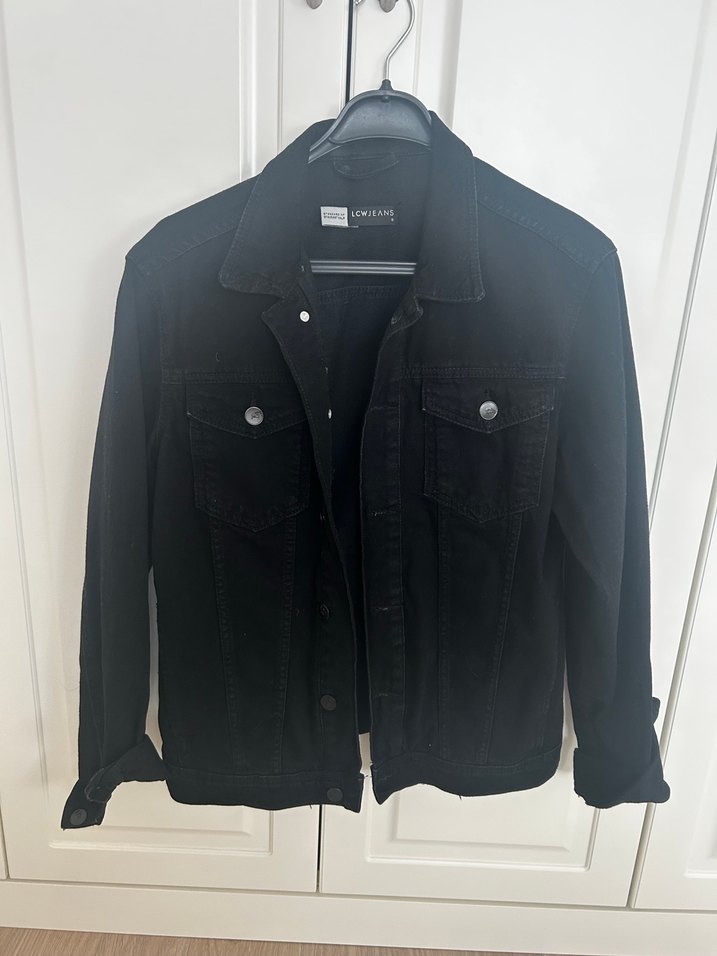 Erkek siyah  Denim  kot Ceket small - Görsel 3