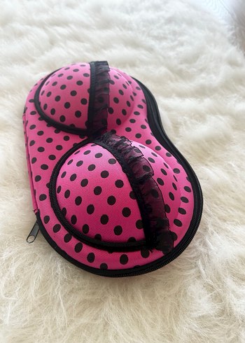 Puantiyeli Pembe Midi Sütyen Kutusu - Görsel 3