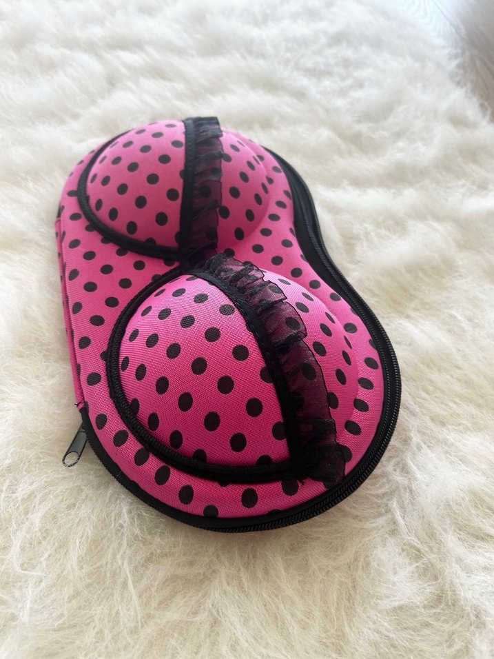 Puantiyeli Pembe Midi Sütyen Kutusu - Görsel 3