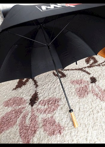 Siyah Street Style Kadın Şemsiye Velcro Detaylı - Görsel 2