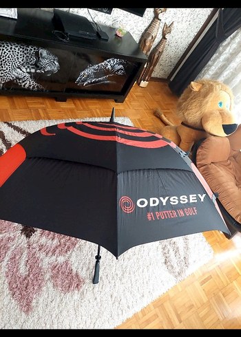 Fermuarlı Kırmızı-Siyah Kadın Şemsiye - Görsel 2