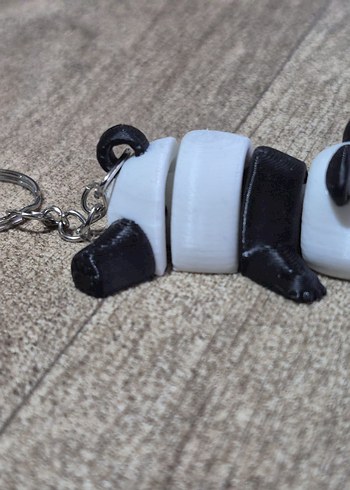 Şişkin Siyah Beyaz Hareketli Panda Anahtarlık - Görsel 2