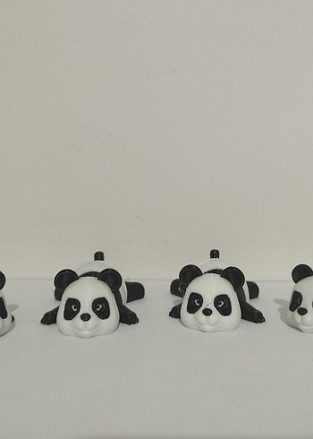 Şişkin Siyah Beyaz Hareketli Panda Anahtarlık - Görsel 4