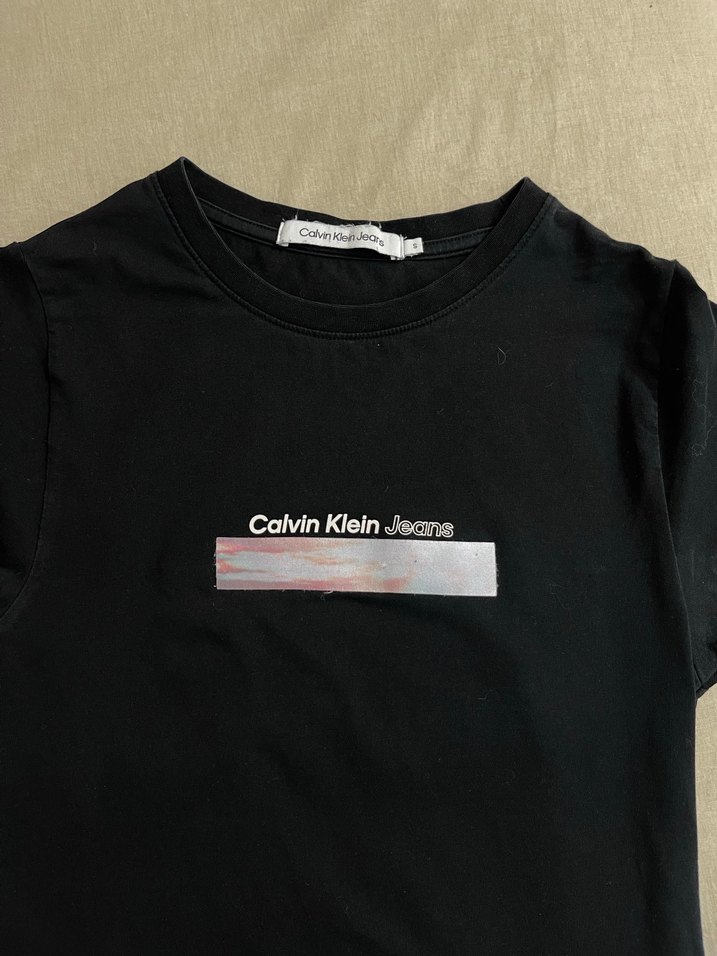 Calvin Klein Siyah Baskılı Kısa Kollu Tişört - Görsel 2