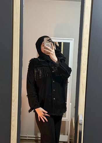 Püsküllü Siyah Uzun Kadın Ceket - Görsel 3