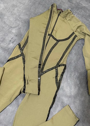 Siyah Deri Biker Kadın Tulum - Görsel 3