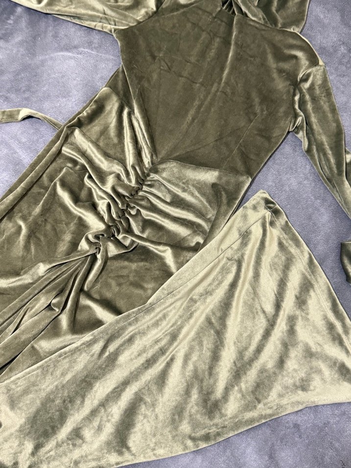 Kadın Fitilli Süet Kapüşonlu Tulum - Görsel 3