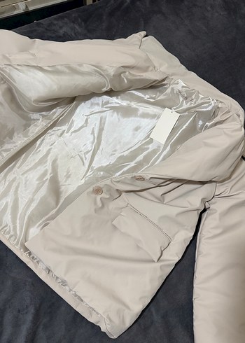 Bej Düğmeli Midi Kadın Ceket - Görsel 5