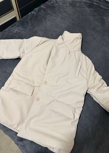 Bej Düğmeli Midi Kadın Ceket - Görsel 7