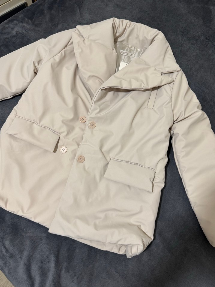 Bej Düğmeli Midi Kadın Ceket - Görsel 2