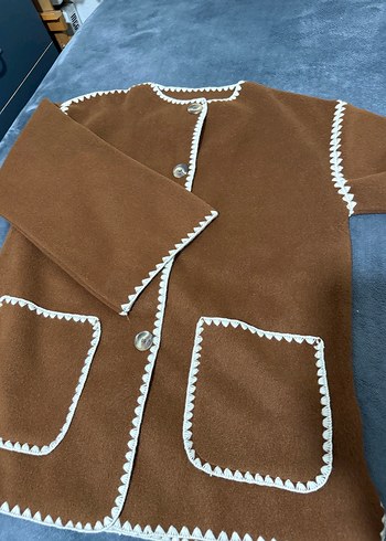 Kahverengi Bohem Etnik Detaylı Uzun Kadın Kaban (atkı siz) - Görsel 3