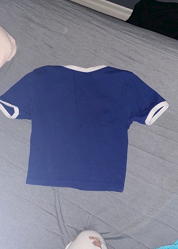 Mavi Baskılı Pamuk Crop - Görsel 2