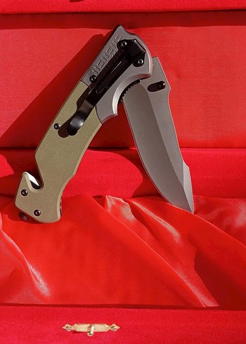 Koyu Kırmızı Kutulu Katlanır MTech Bıçak - Görsel 2