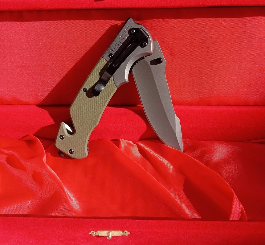 Koyu Kırmızı Kutulu Katlanır MTech Bıçak - Görsel 2