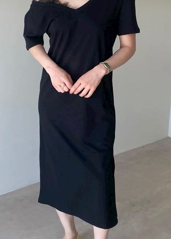 Siyah Dantel Detaylı Kadın Elbise - Görsel 2