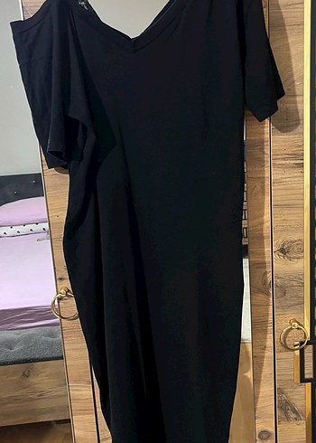 Siyah Dantel Detaylı Kadın Elbise - Görsel 3