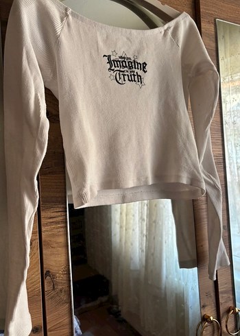 Fitted Açık Omuz Fitilli Kaşkorse Crop Bluz - Görsel 2