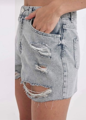 Mom Fit Yüksel Bel Şort - Görsel 2