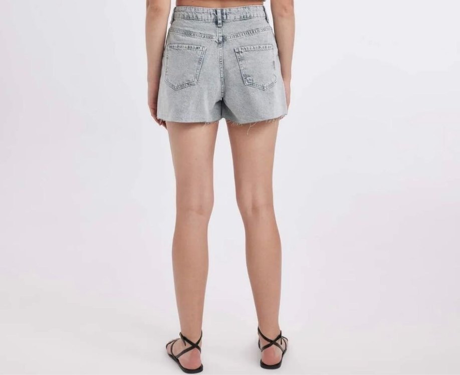 Mom Fit Yüksel Bel Şort - Görsel 4