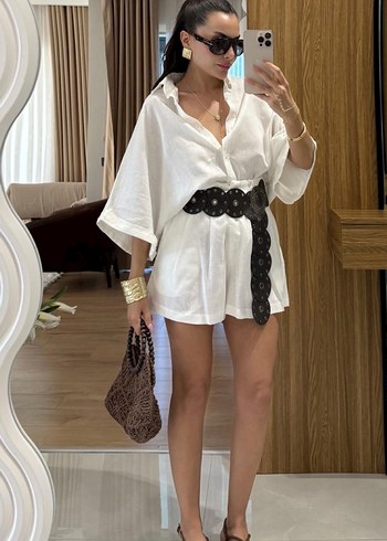 Beyaz İkili Şortlu Takım - Görsel 2