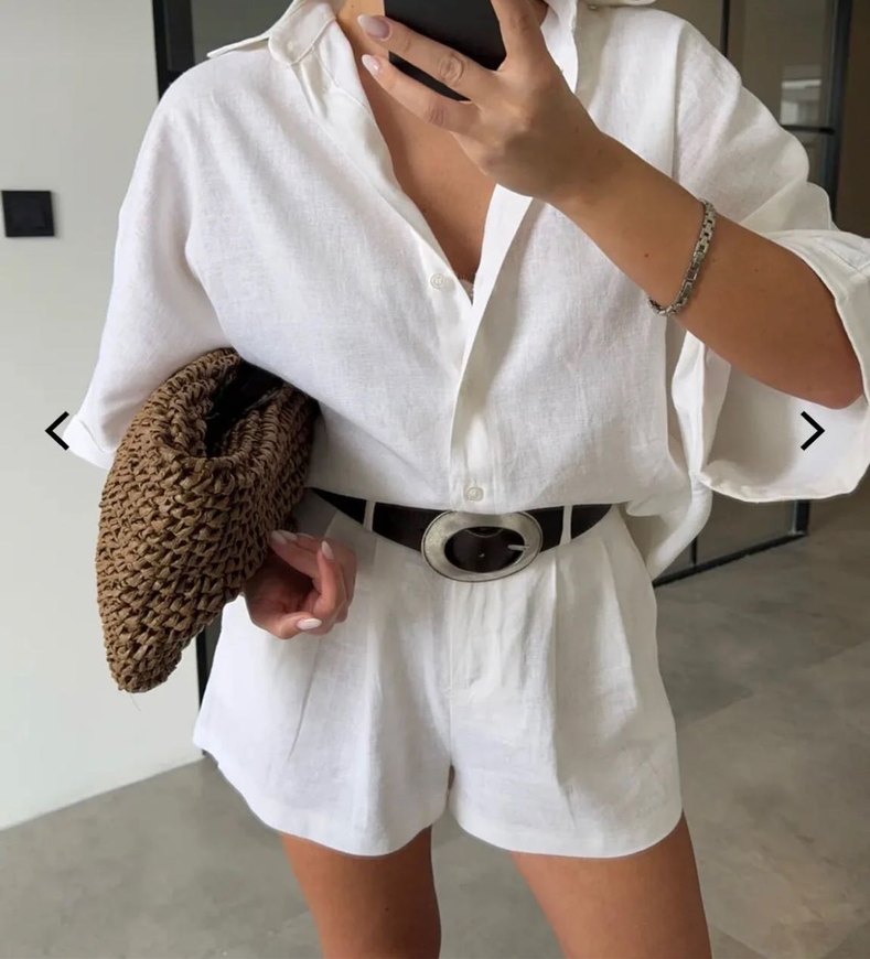 Beyaz İkili Şortlu Takım - Görsel 4