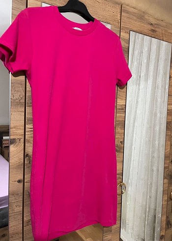 Pembe Tişört Elbise - Görsel 2