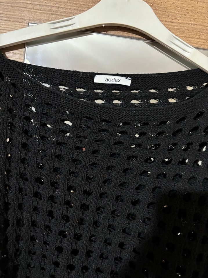 Siyah Örgü Kadın Kazak - Görsel 2