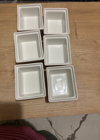 Beyaz Kare porselen kahvaltı  takımı 6adet - Görsel 3