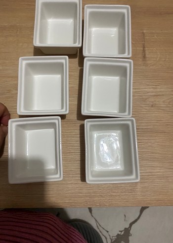 Beyaz Kare porselen kahvaltı  takımı 6adet - Görsel 2
