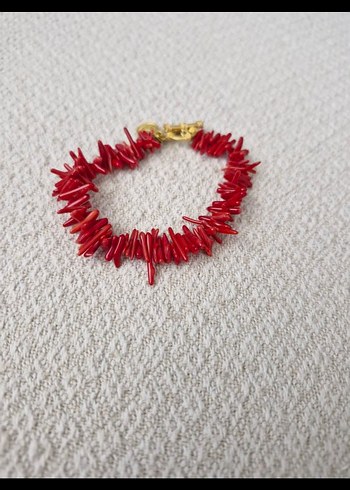 Kırmızı Boncuklu Bohem Kadın El Zinciri - Görsel 2