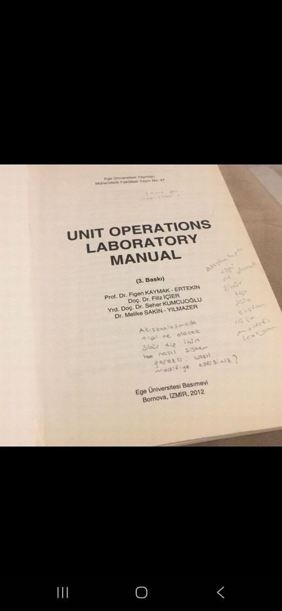 Unit Operations Laboratory Manual Kitabı - Görsel 3
