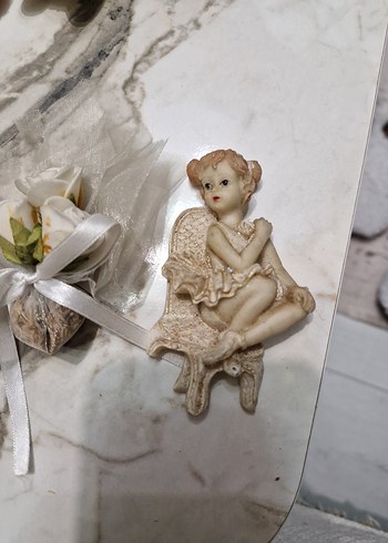 Beyaz Melek Figürlü Dekoratif Süs - Görsel 4