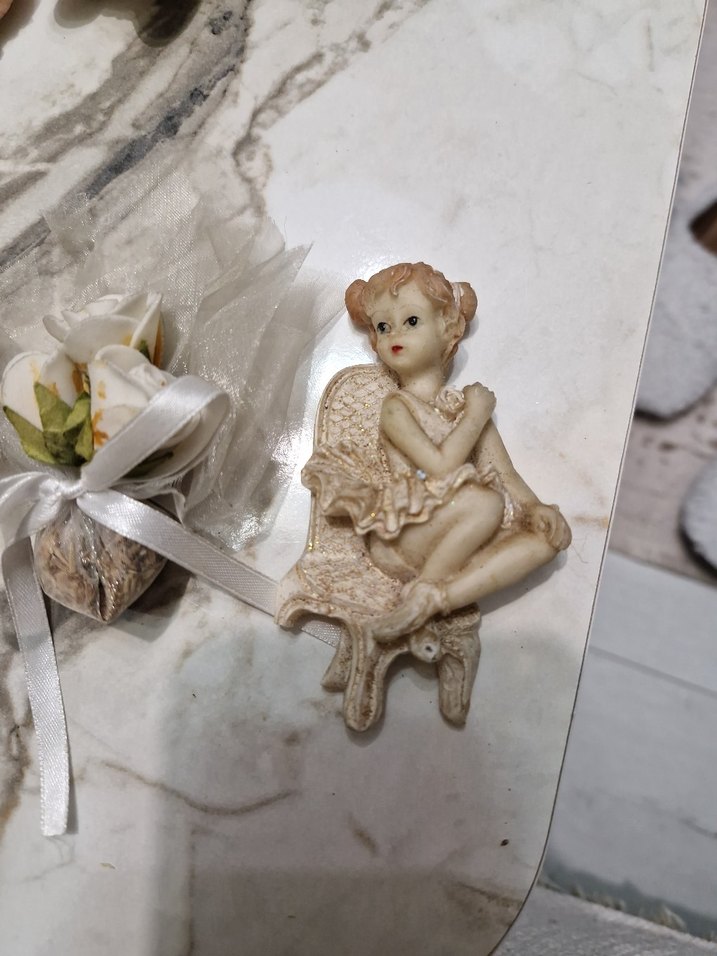 Beyaz Melek Figürlü Dekoratif Süs - Görsel 4