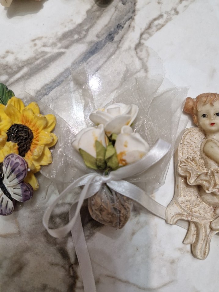 Beyaz Melek Figürlü Dekoratif Süs - Görsel 3