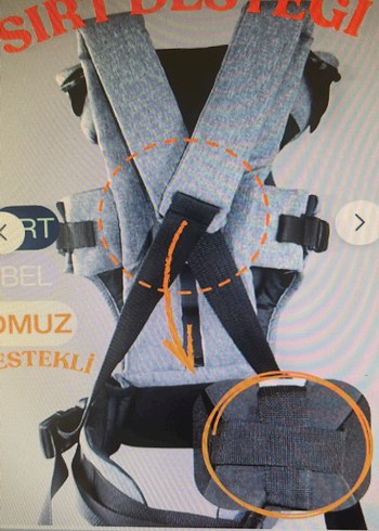 Gri Bel ve Sırt Destekli Bebek Taşıyıcı - Görsel 2