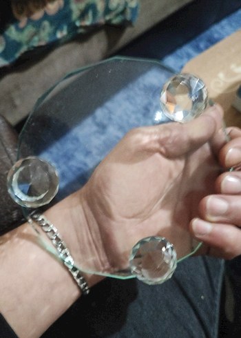 Parlak Bej Cam çaydanlık altı - Görsel 2