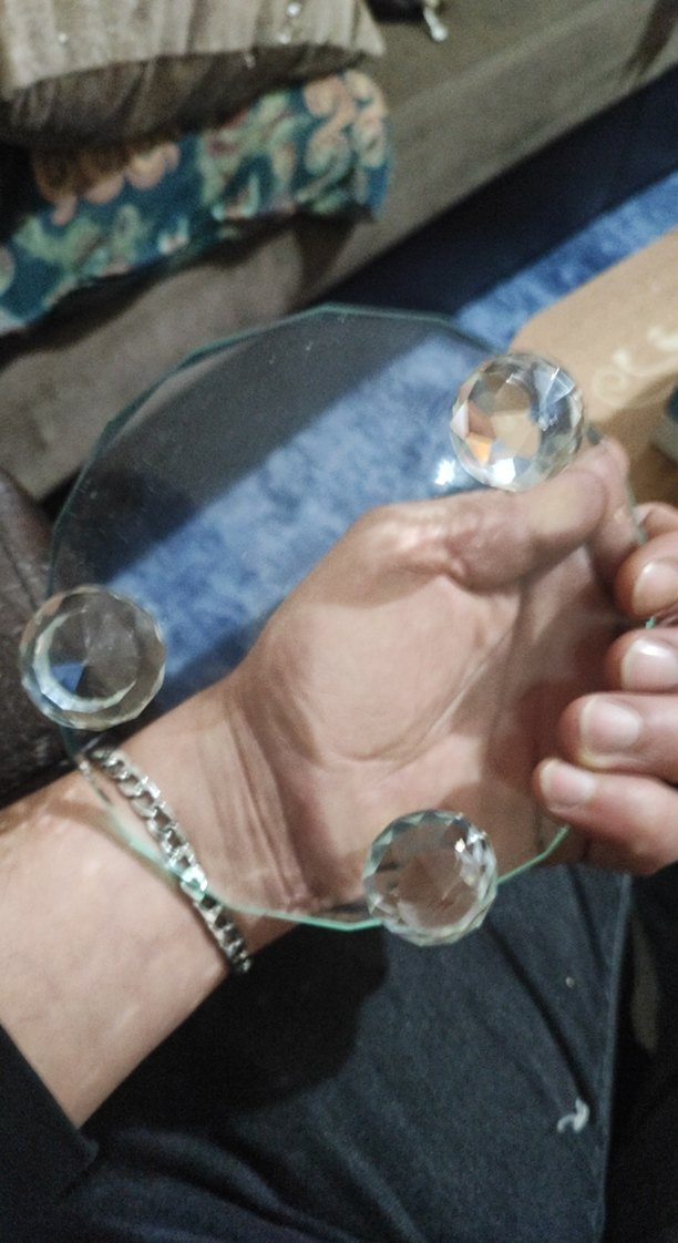 Parlak Bej Cam çaydanlık altı - Görsel 2