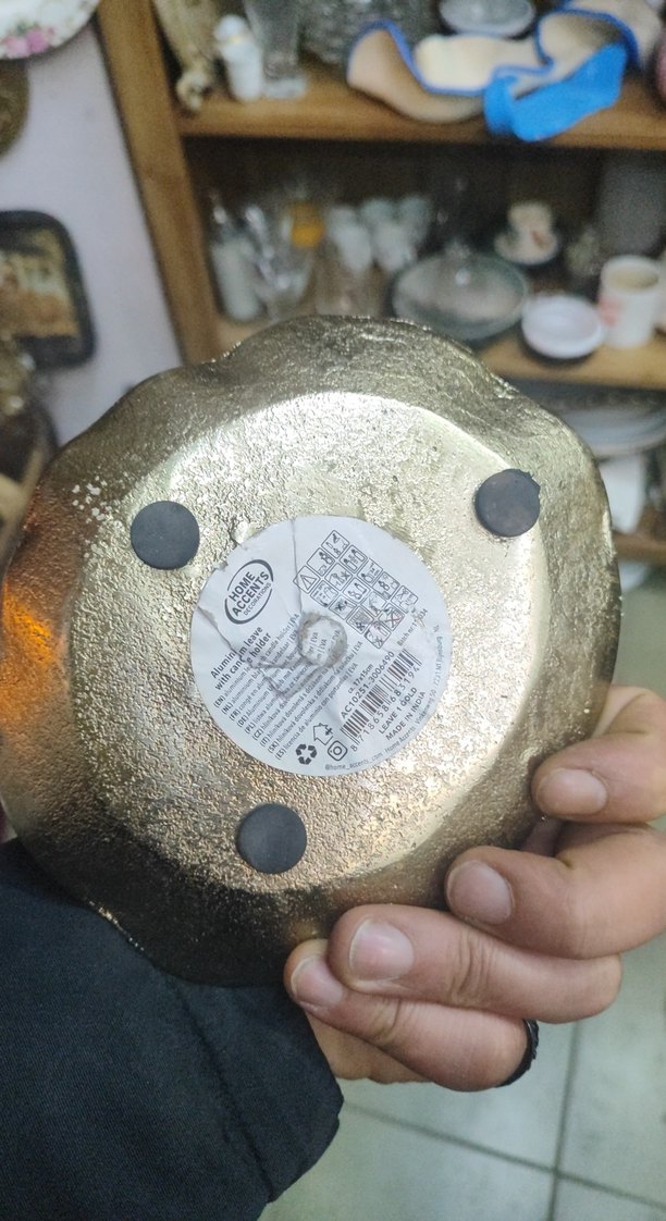 Altın Renkli Bohem Yaprak Desenli Mumluk 2 adet - Görsel 2