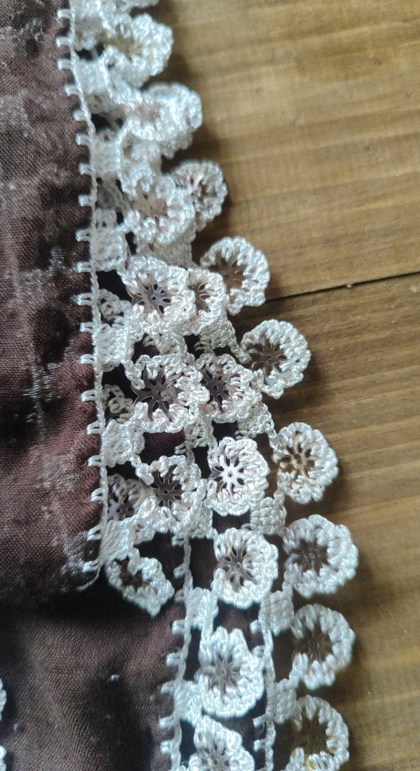 Dantel Detaylı Kahverengi Bohem Kadın Şal - Görsel 3