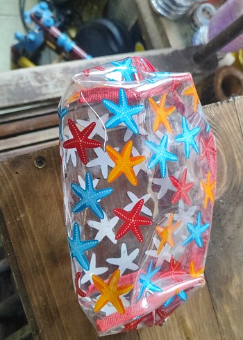 Renkli Deniz Yıldızı Desenli Makyaj Çantası - Görsel 2