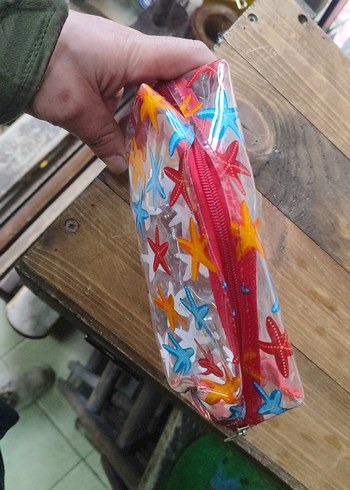 Renkli Deniz Yıldızı Desenli Makyaj Çantası - Görsel 3