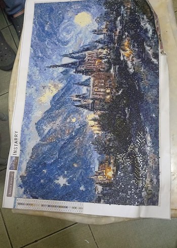 Yildizli Gece İnci Tasli Fantastik Manzara